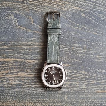 Wood 2 Leather Strap on Patek Philippe Aquanaut by Gunny Straps