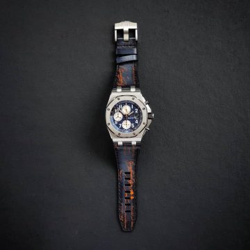 Audemars Piguet Straps - Dark Blue Patina with Orange Scritto by Gunny Straps
