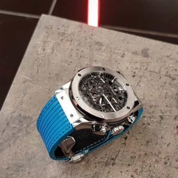 Flight Eagle Cyan Strap on Hublot Classic Fusion by Gunny Straps