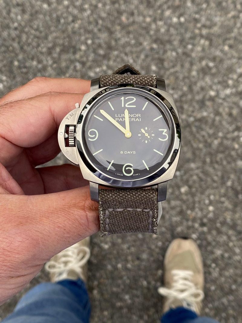 Canvas Juan Strap for Panerai Luminor PAM368 by Gunny Straps