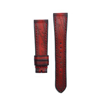 Red Patina Scritto Leather Strap by Gunny Straps