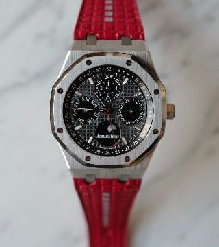 Audemars Piguet Straps Extreme Chessboard Red with Grey Stripe by Gunny Straps