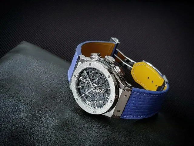 Flight Eagle Violet Strap on Hublot Classic Fusion by Gunny Straps