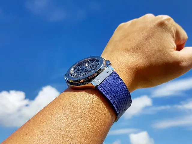 Flight Eagle Violet Strap on Hublot Classic Fusion by Gunny Straps