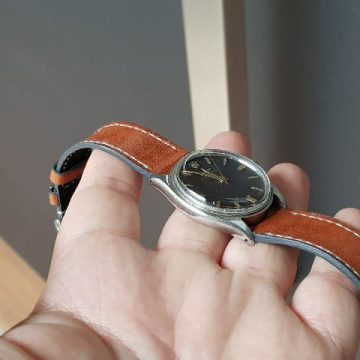 Extra Thin Reddish Tan Leather Strap For Rolex by Gunny Straps
