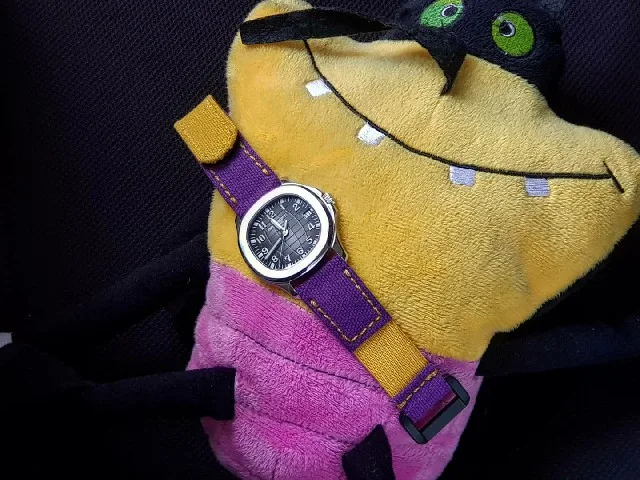 Violet Canvas with Yellow Hook & Loop and Kolor Strap For Patek Philippe Aquanaut by Gunny Straps