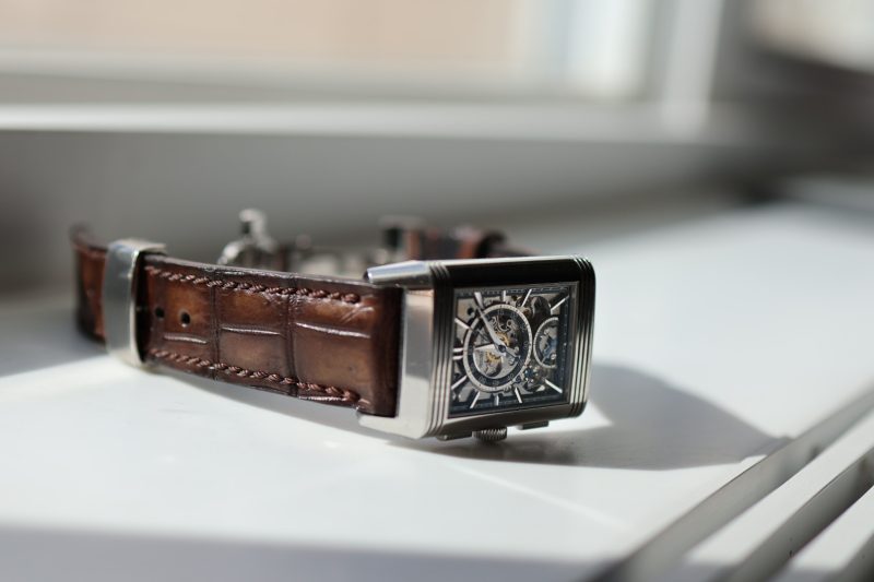 Ironwood Croco Leather Strap on JLC by Gunny Straps (photo by James Fox)