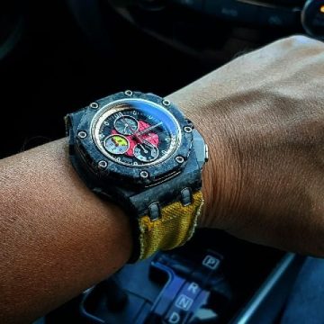 Yellow Double Muscular Canvas Strap For Audemars Piguet Royal Oak Offshore Grand Prix by Gunny Straps