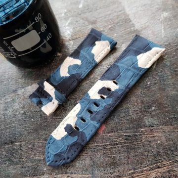 White Blue Camo Croco Strap by Gunny Straps
