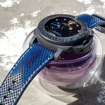 Blue Stupa Padded with Patina Strap for Panerai Luminor by Gunny Straps