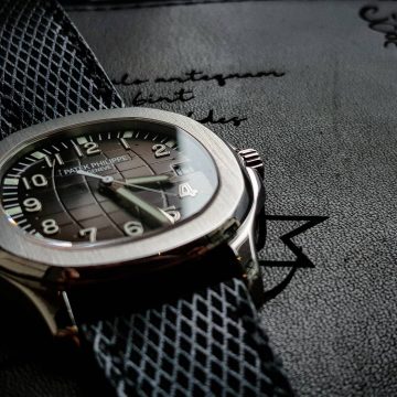 Black Stupa Leather Strap For Patek Philippe by Gunny Straps