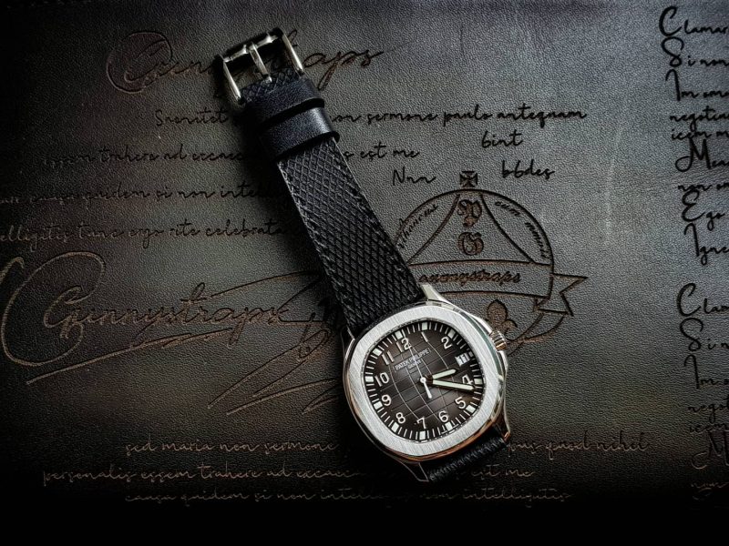 Black Stupa Leather Strap For Patek Philippe by Gunny Straps