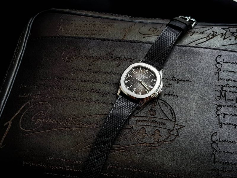 Black Stupa Leather Strap For Patek Philippe by Gunny Straps