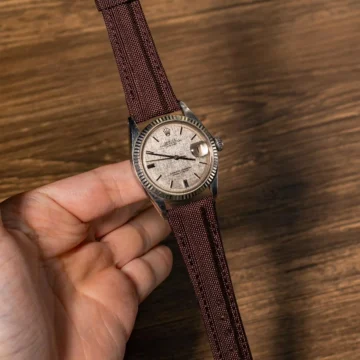 Dark-Brown-Kevlar-Strap-on-Rolex-Datejust-made-by-Gunny-Straps