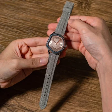 Light-Grey-Kevlar-Strap-on-Grandeur-Strange-made-by-Gunny-Straps