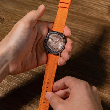 Orange-Kevlar-Strap-on-Grandeur-Strange-made-by-Gunny-Straps