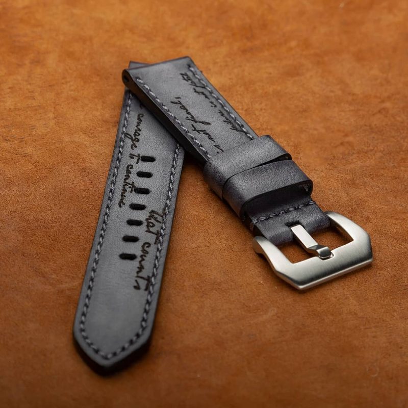 Grey Patina Scritto Strap by Gunny Straps