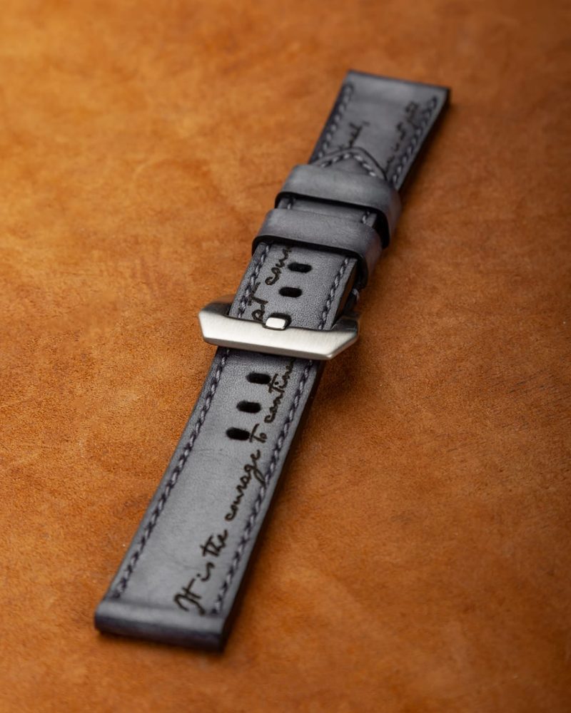 Grey Patina Scritto Strap by Gunny Straps