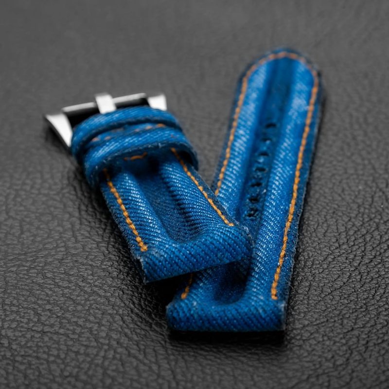 Double Muscular Vintage Blue Canvas Strap for Panerai Luminor Submersible by Gunny Straps