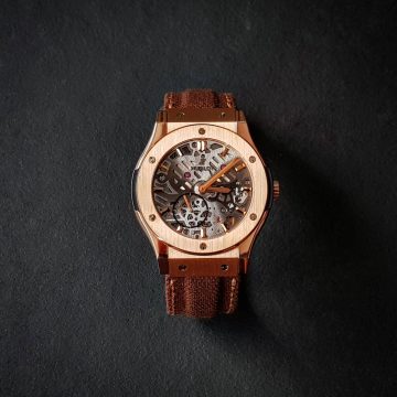 Dark Brown Canvas with Hook & Loop and Extreme Padded Style on Hublot by Gunny Straps