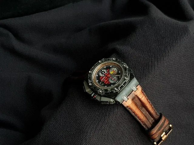 Copper Double Muscular Leather Strap For Audemars Piguet Royal Oak Offshore Grand Prix by Gunny Straps