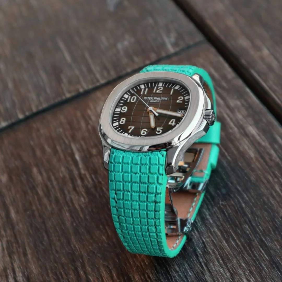 Extreme Chessboard Tiffany Blue Strap For Patek Philippe by Gunny Straps