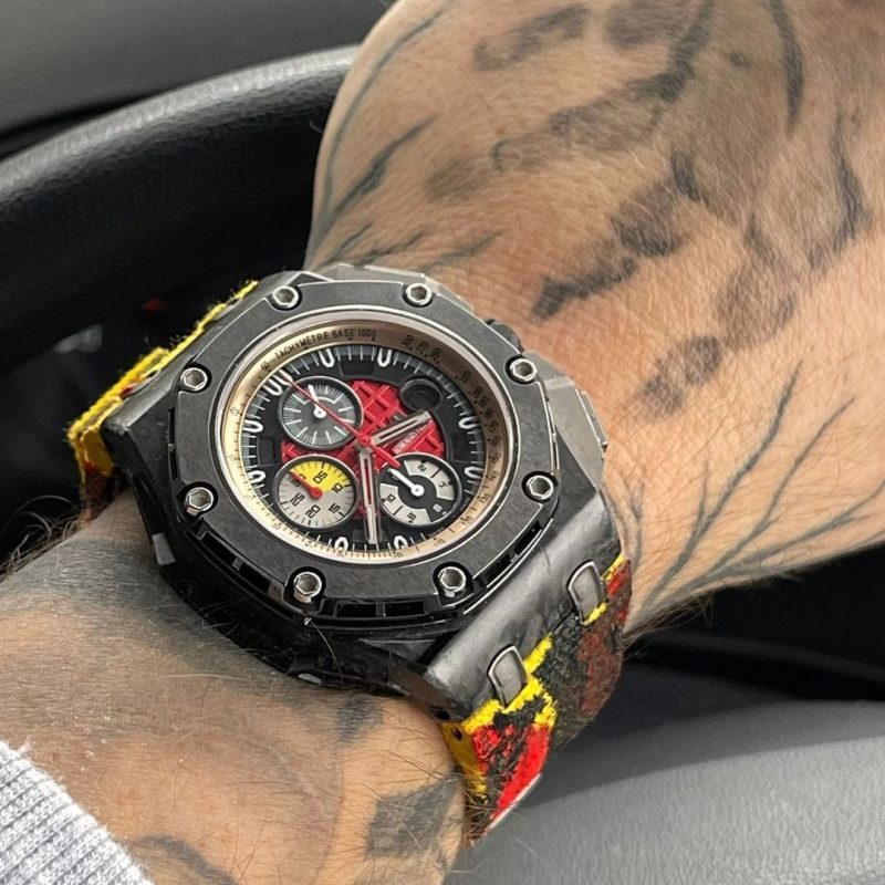 Abstract Painting Canvas Strap For Audemars Piguet Royal Oak Offshore Grand Prix by Gunny Straps - Design by Pierrick Boyer