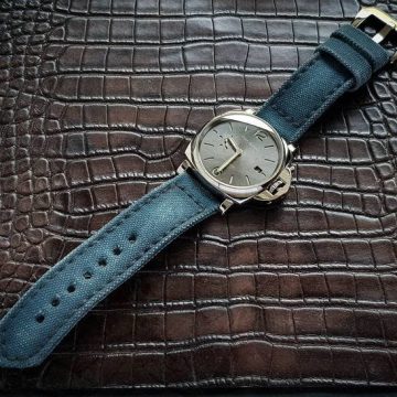 Canvas Airforce Blue Strap for Panerai Luminor by Gunny Straps