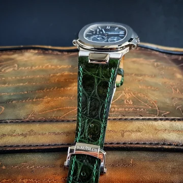Dark Green Croco Strap For Patek Philippe by Gunny Straps