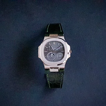 Dark Green Croco Strap For Patek Philippe by Gunny Straps