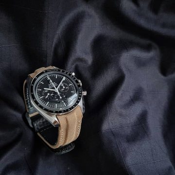 Camel Kevlar Hook & Loop Strap For Omega Speedmaster by Gunny Straps