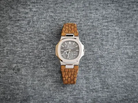 Weaved 360 Tan Leather Strap For Patek Philippe Nautilus