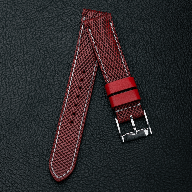 Red Stupa Leather Strap by Gunny Straps