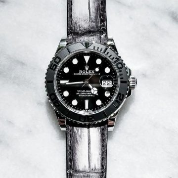 Emerson Croco Strap on Rolex Yacht Master by Gunny Straps