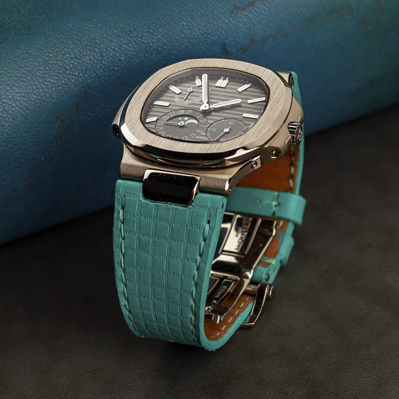 Chessboard Tiffany Leather Strap for Patek Philippe Nautilus by Gunny Straps