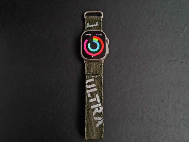 Ultra Canvas Army Green Hook & Loop Strap for Apple Watch by Gunny Straps