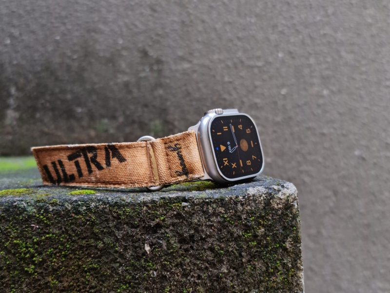 Ultra Canvas Beige Hook & Loop Strap for Apple Watch by Gunny Straps