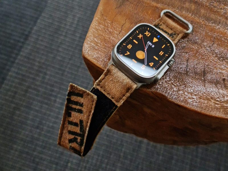 Ultra Canvas Beige Hook & Loop Strap for Apple Watch by Gunny Straps