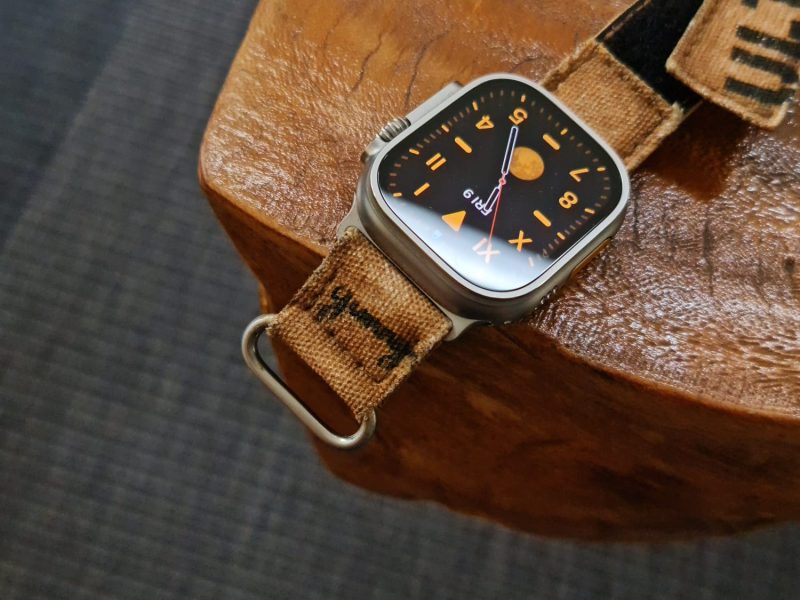 Ultra Canvas Beige Hook & Loop Strap for Apple Watch by Gunny Straps