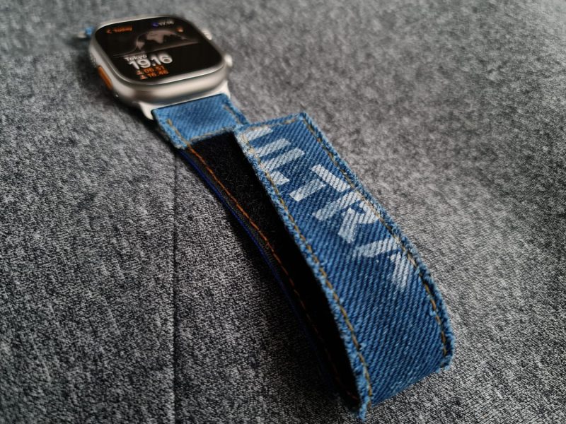 Ultra Canvas Blue Jeans Hook & Loop Strap for Apple Watch by Gunny Straps