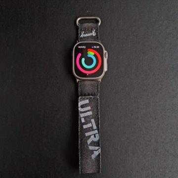 Dark Grey Ultra Canvas Strap with Hook & Loop on iWatch by Gunny Straps