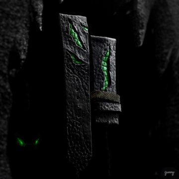 Godzilla Green - Leather Watch Strap