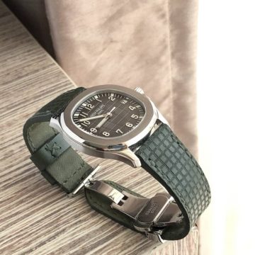 Chessboard Khaki Strap on Patek Philippe Aquanaut 5167A by Gunny Straps