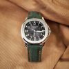 Army Green Canvas with Orange Stitch Strap For Patek Philippe by Gunny Straps