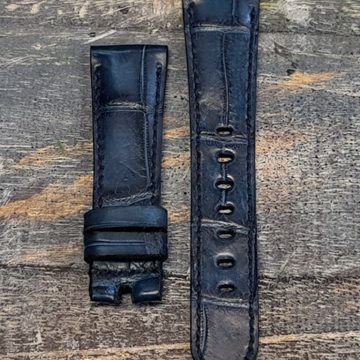 Dark Navy Blue Croco Strap by Gunny Straps