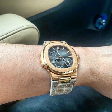 Himalayan Croco Leather Strap For Patek Nautilus by Gunny Straps