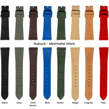 Gunny Straps - Nubuck Strap minimalist stitch all colors