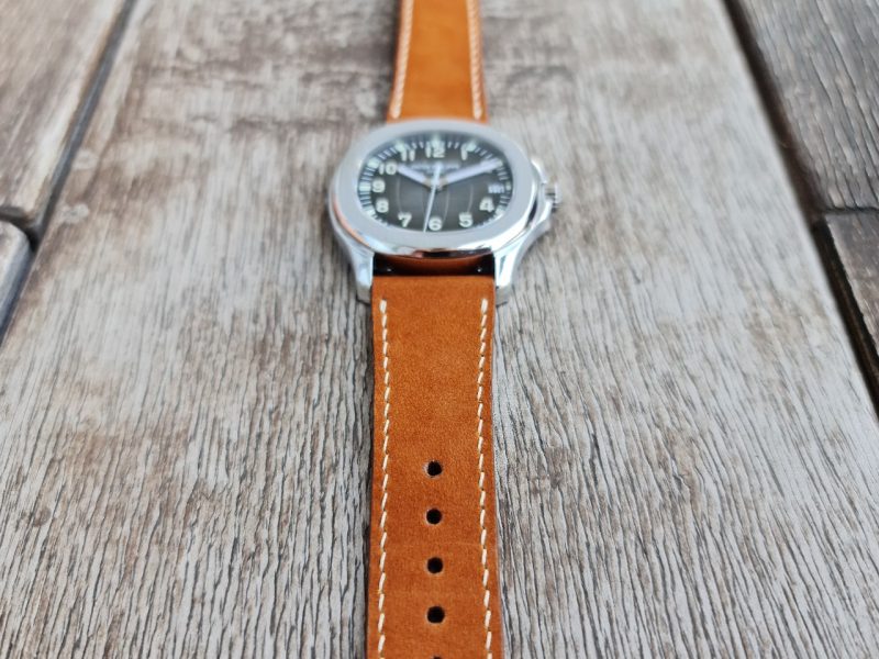 Nubuck Tan Leather Strap For Patek Philippe Aquanut by Gunny Straps