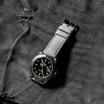 Pebble-White-Strap-on-Rolex-Explorer-II-by-Gunny-Straps