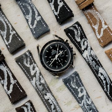 Calli Denim Straps Collection on Omega Speedmaster by Gunny Straps